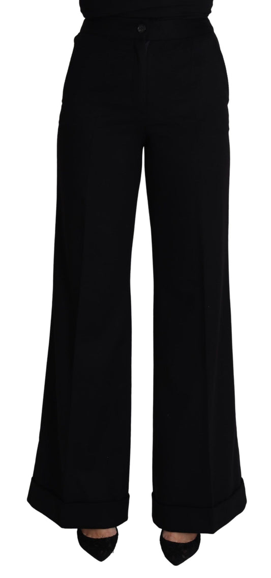 Dolce &amp; Gabbana Elegante Cashmere Bukser Med Brede Ben