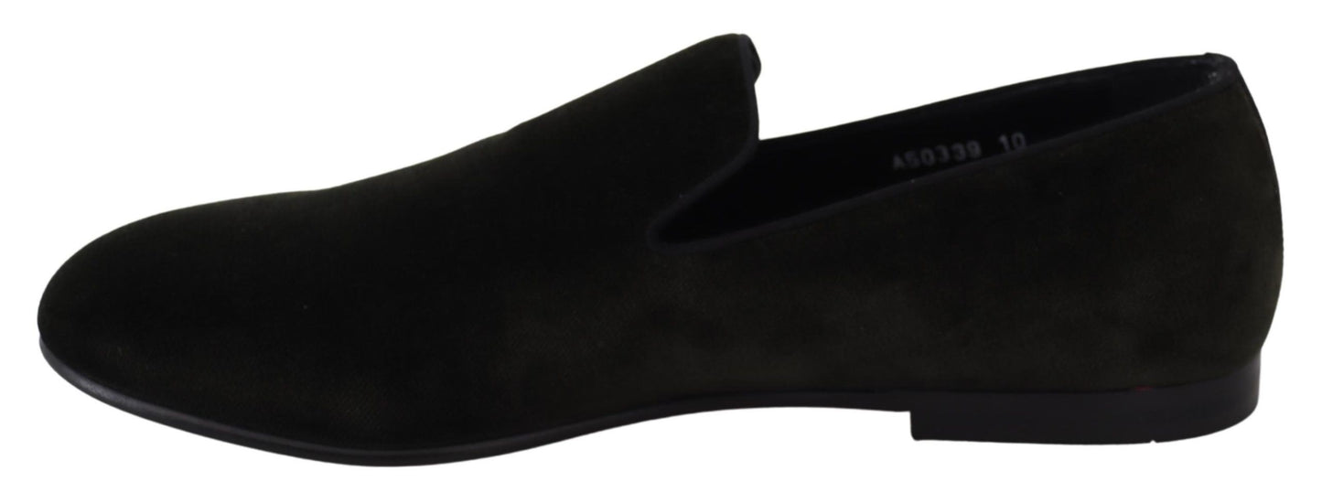 Dolce & Gabbana Elegant Green Velvet Loafers