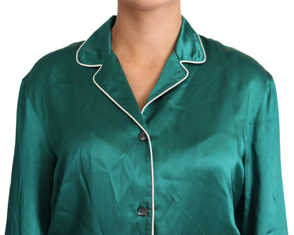 Dolce &amp; Gabbana Elegant Silke Pyjama Lounge Skjorte