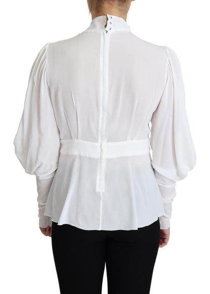 Dolce &amp; Gabbana Elegant Snehvid Viskosebluse