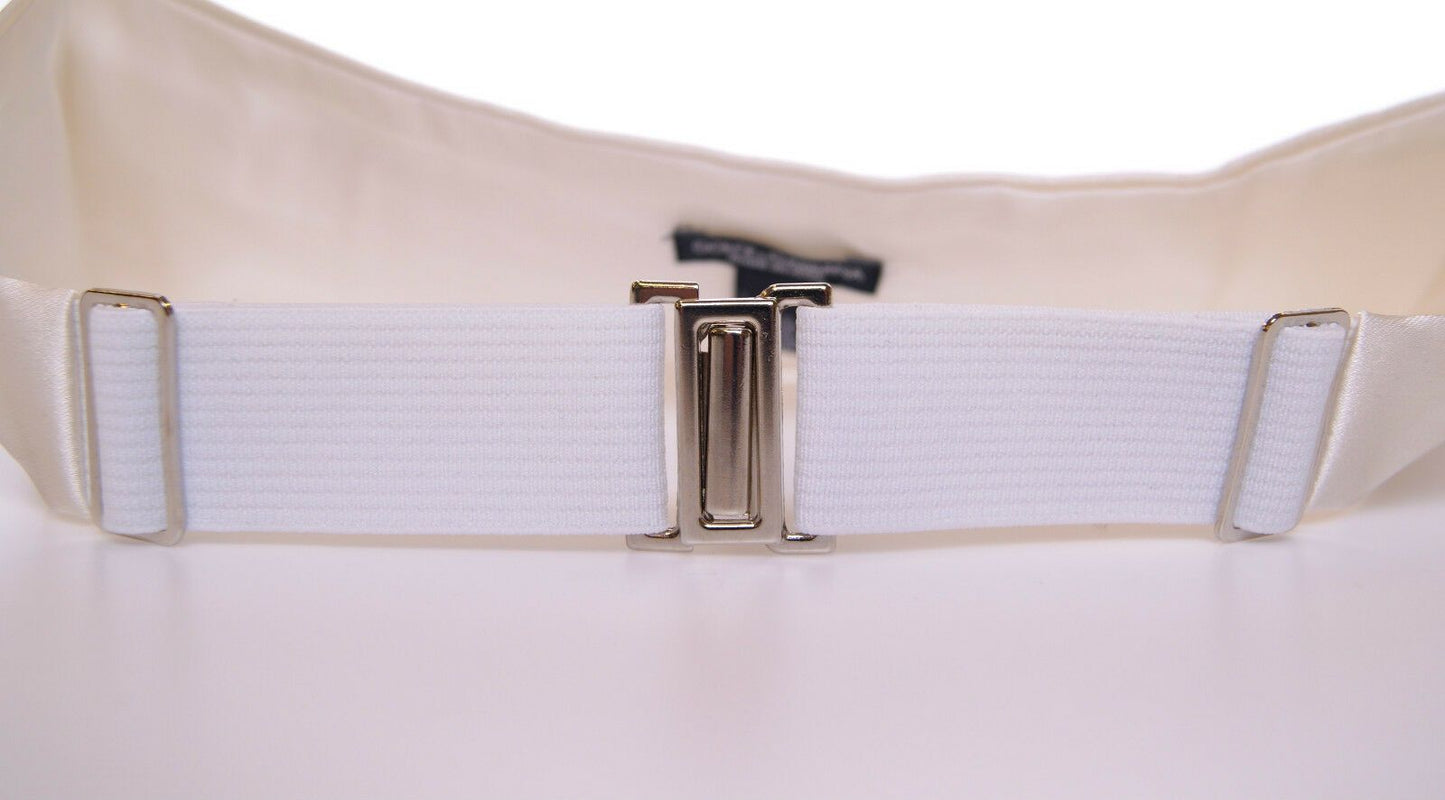 Dolce &amp; Gabbana Elegant White Silk Cummerbund