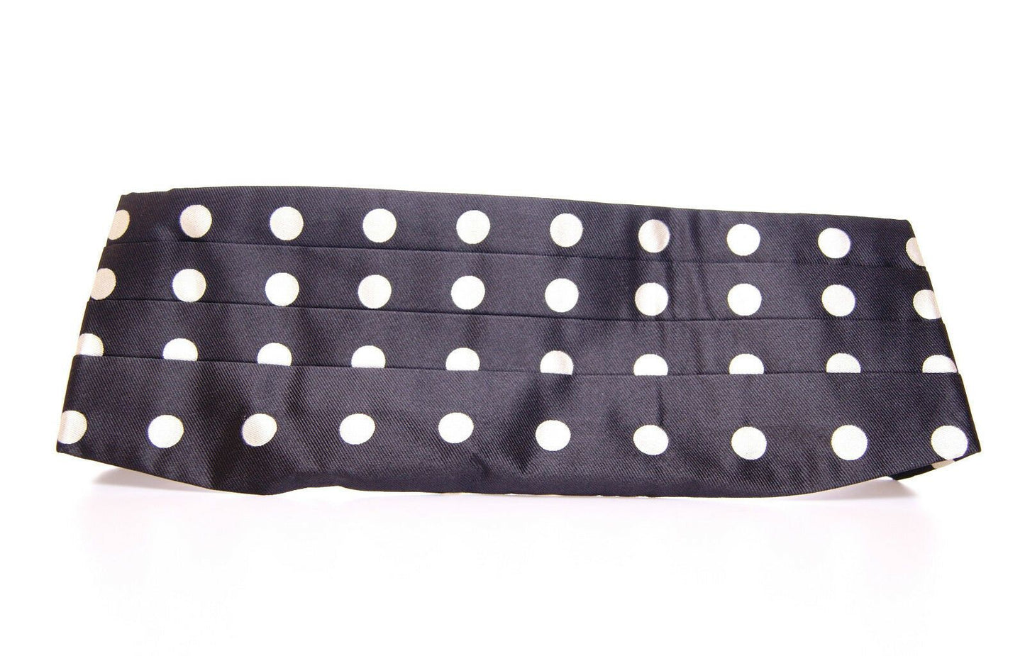 Dolce &amp; Gabbana Elegant Silke Black Polka Dot Cummerbund