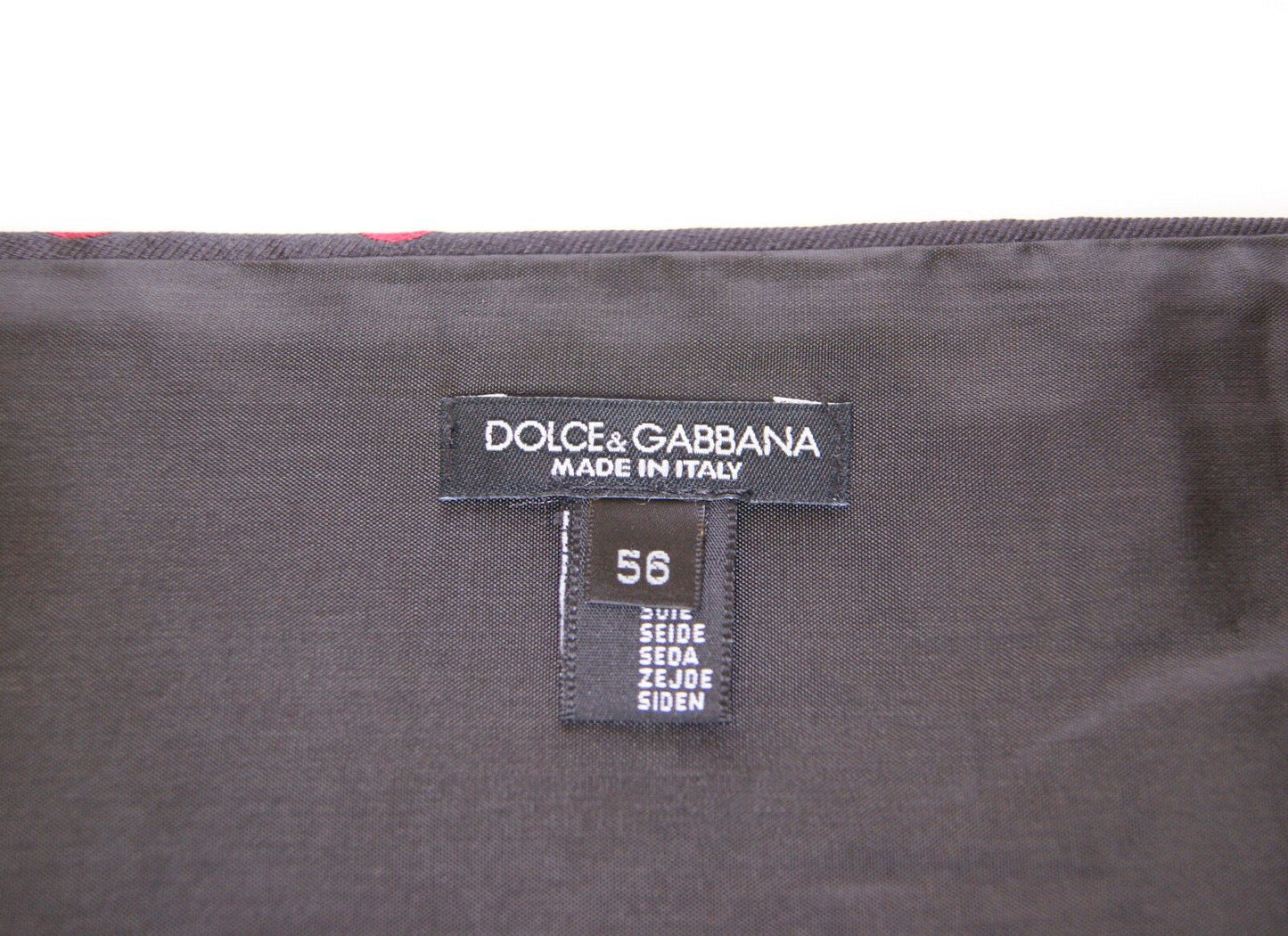 Dolce &amp; Gabbana Udsøgt sort silke Cummerbund med røde prikker