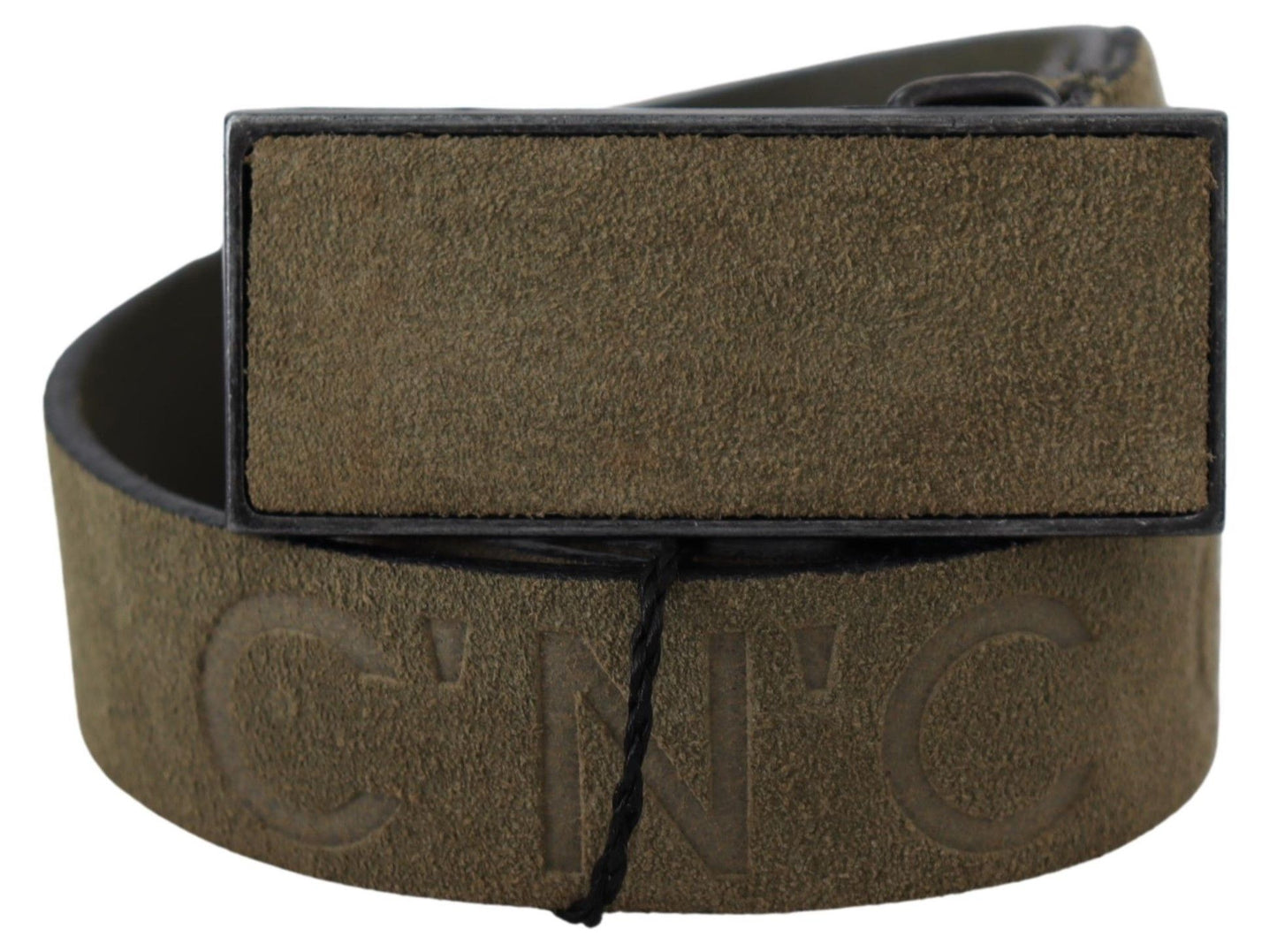 Kostume National Chic Army Green Velvet Buckle Læderbælte