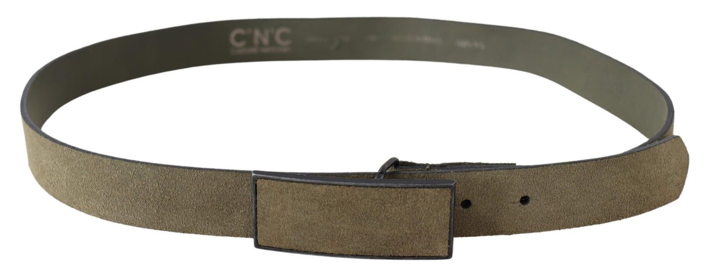 Kostume National Chic Army Green Velvet Buckle Læderbælte