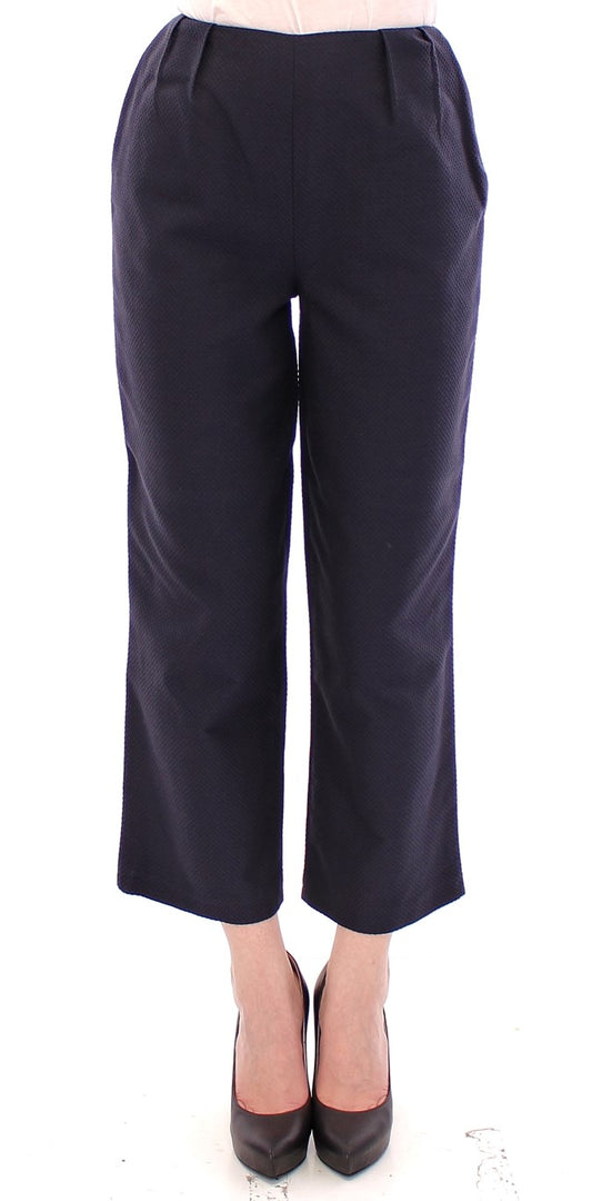 Andrea Incontri Chic Cropped Blue Pants - Udsøgt håndværk