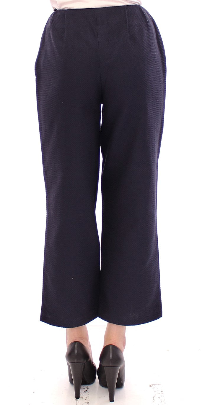 Andrea Incontri Chic Cropped Blue Pants - Udsøgt håndværk