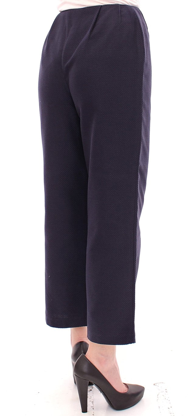 Andrea Incontri Chic Cropped Blue Pants - Udsøgt håndværk