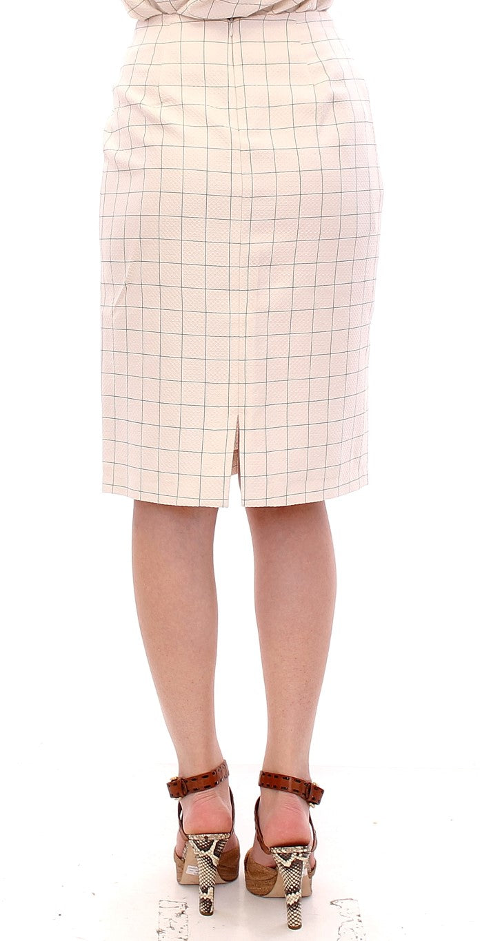 Andrea Incontri Elegant White Pencil Skirt - Chic og sofistikeret