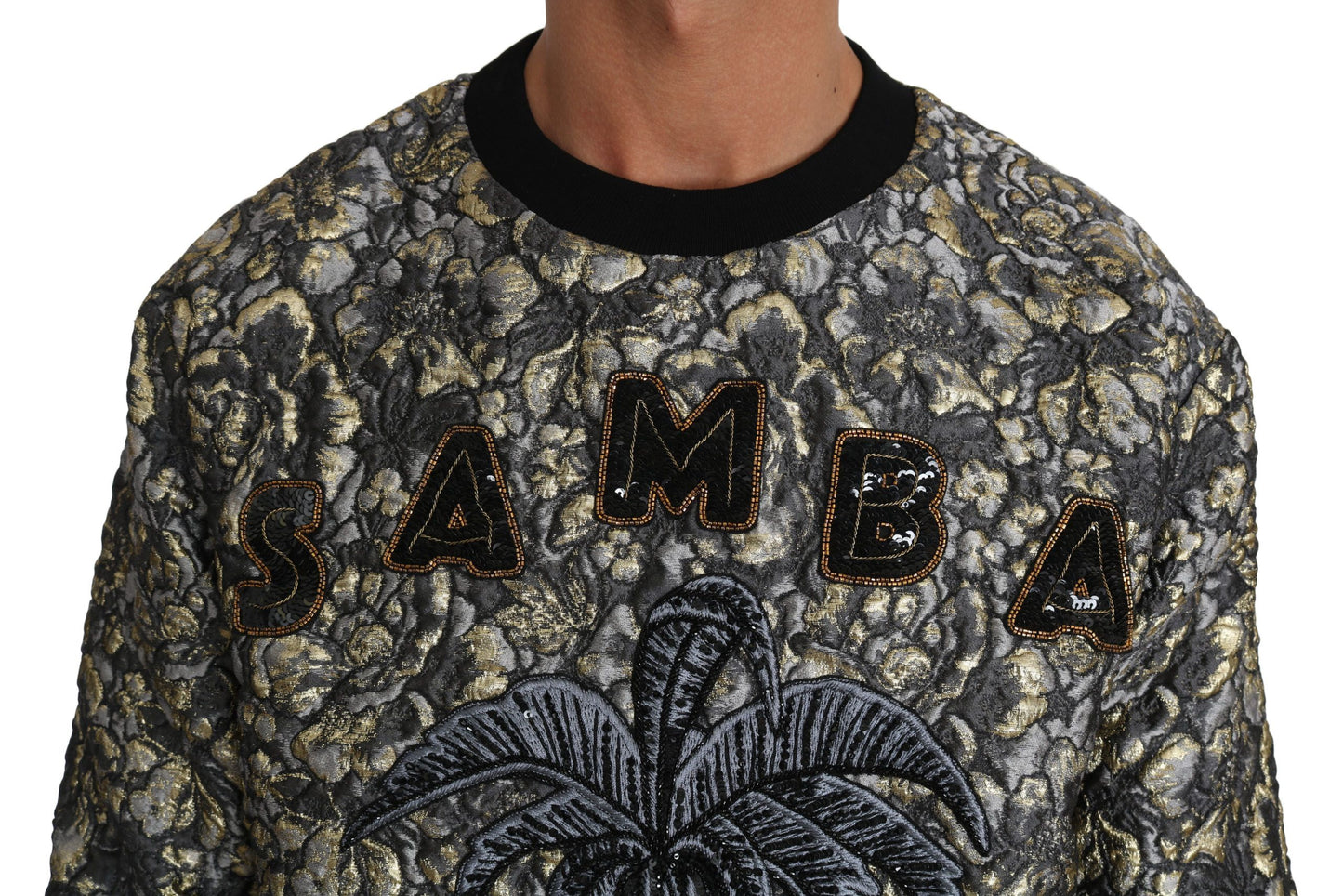 Dolce &amp; Gabbana Samba Jacquard Palme sweater med rund hals