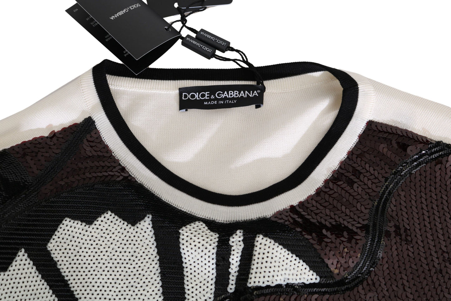 Dolce &amp; Gabbana New York Jazz-sweater i silke med pailletter