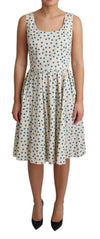 Dolce & Gabbana Beige Dotted Cotton A-Line Gown Dress