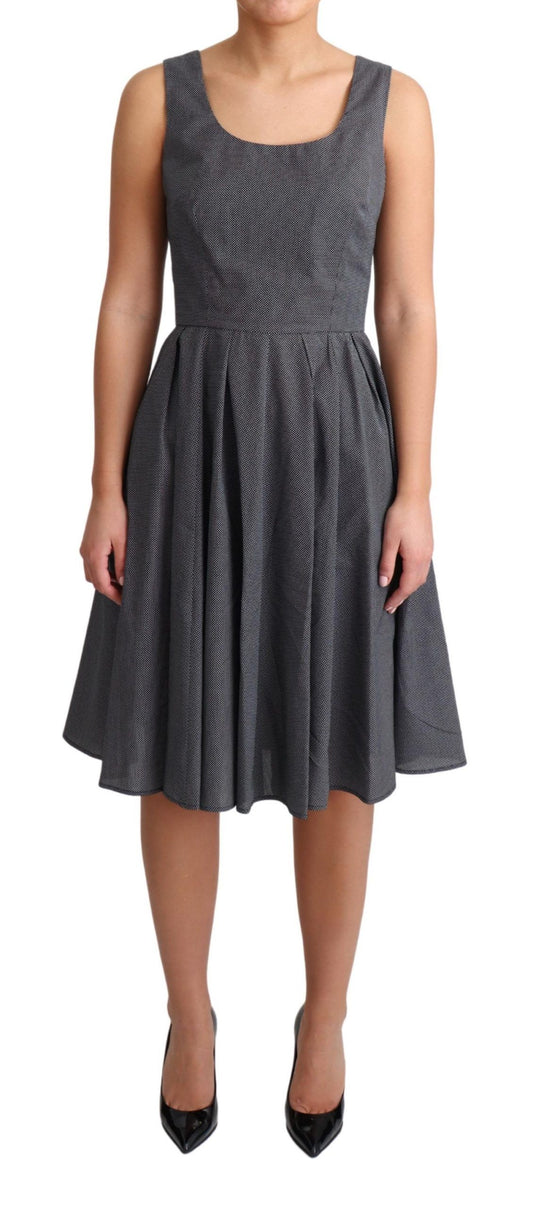 Dolce &amp; Gabbana Elegant Ærmeløs Polkaprikket A-Line Kjole