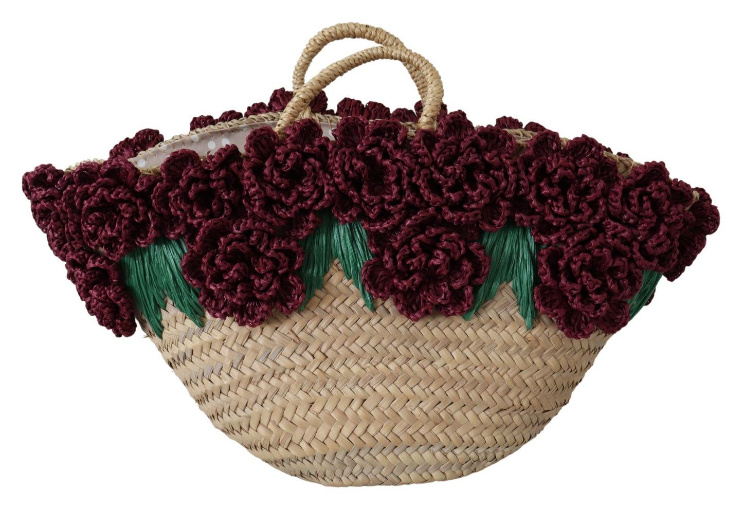 Dolce &amp; Gabbana Chic Floral Straw Tote Elegance