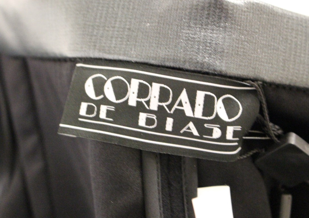 Corrado De Biase Elegant sort uld-bomuldsblandingsnederdel