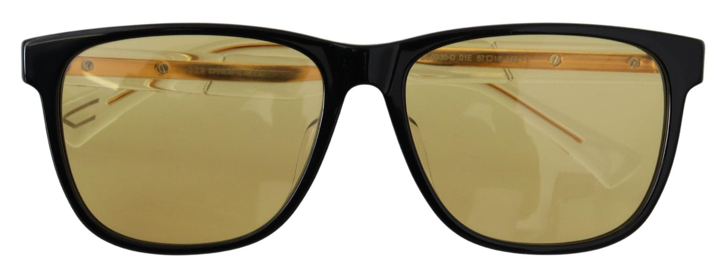 Diesel Chic Black Acetate solbriller med gule linser