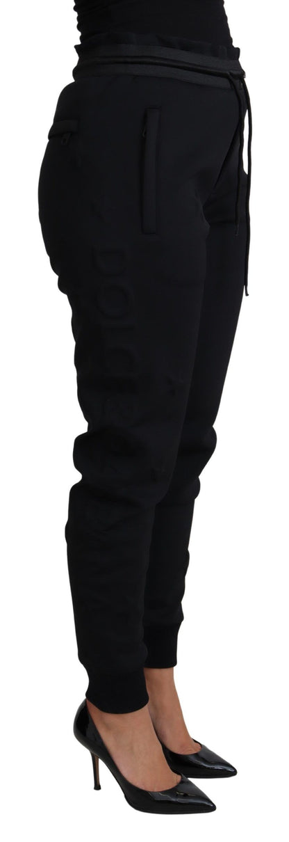 Dolce &amp; Gabbana elegante sorte joggingbukser med ikonisk logo