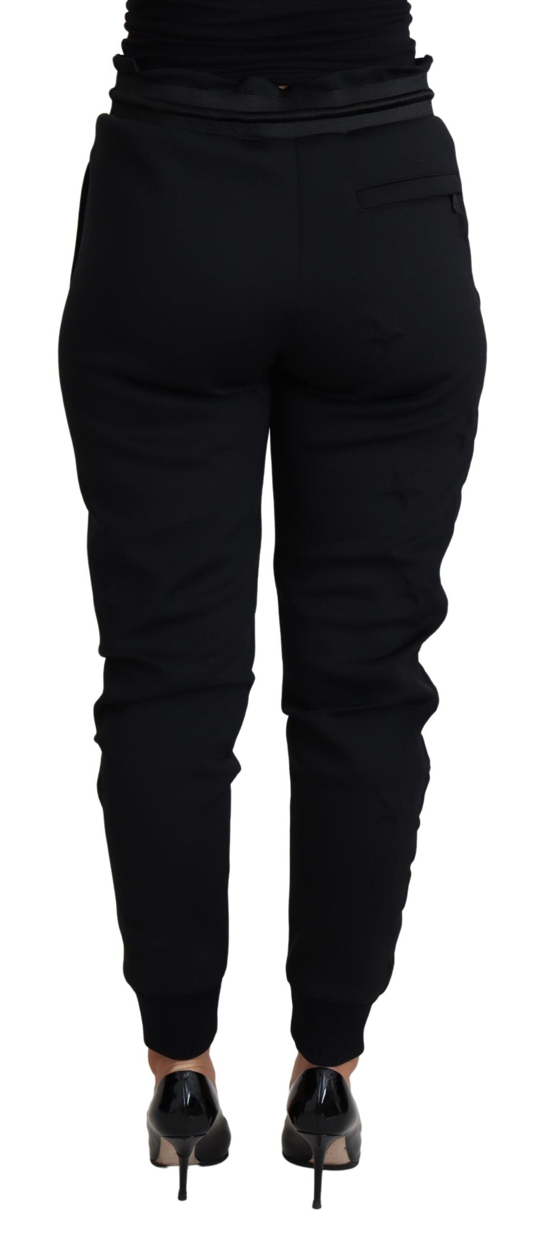 Dolce &amp; Gabbana elegante sorte joggingbukser med ikonisk logo