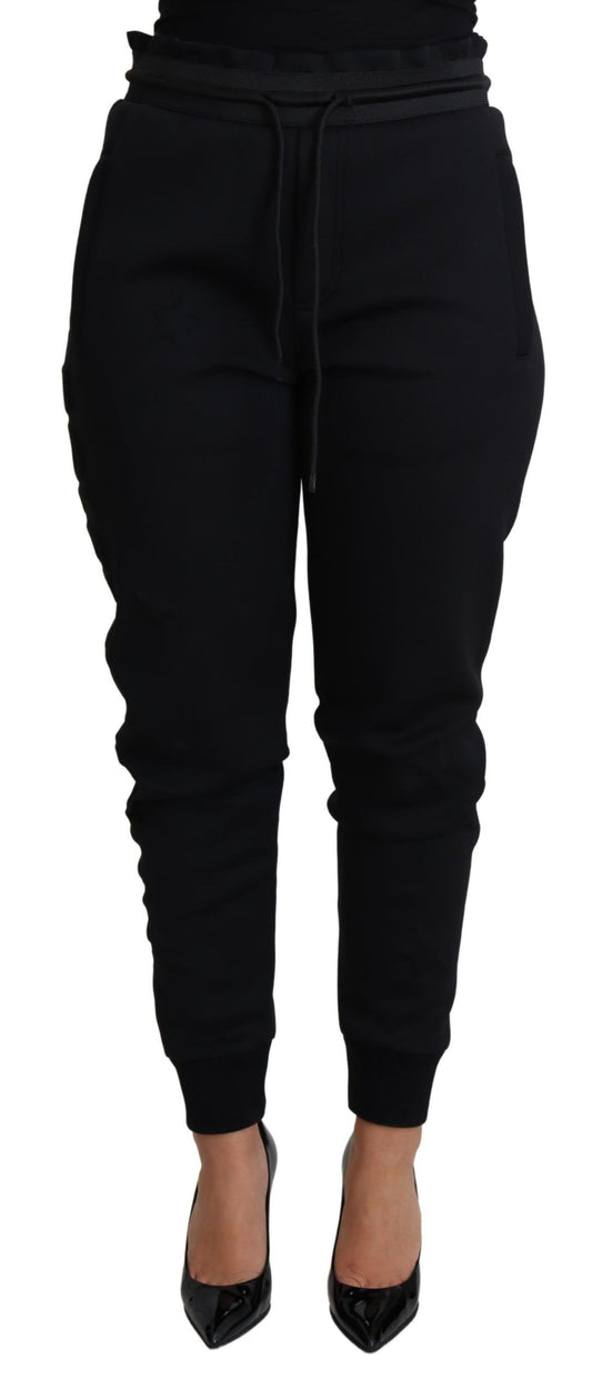 Dolce &amp; Gabbana elegante sorte joggingbukser med ikonisk logo
