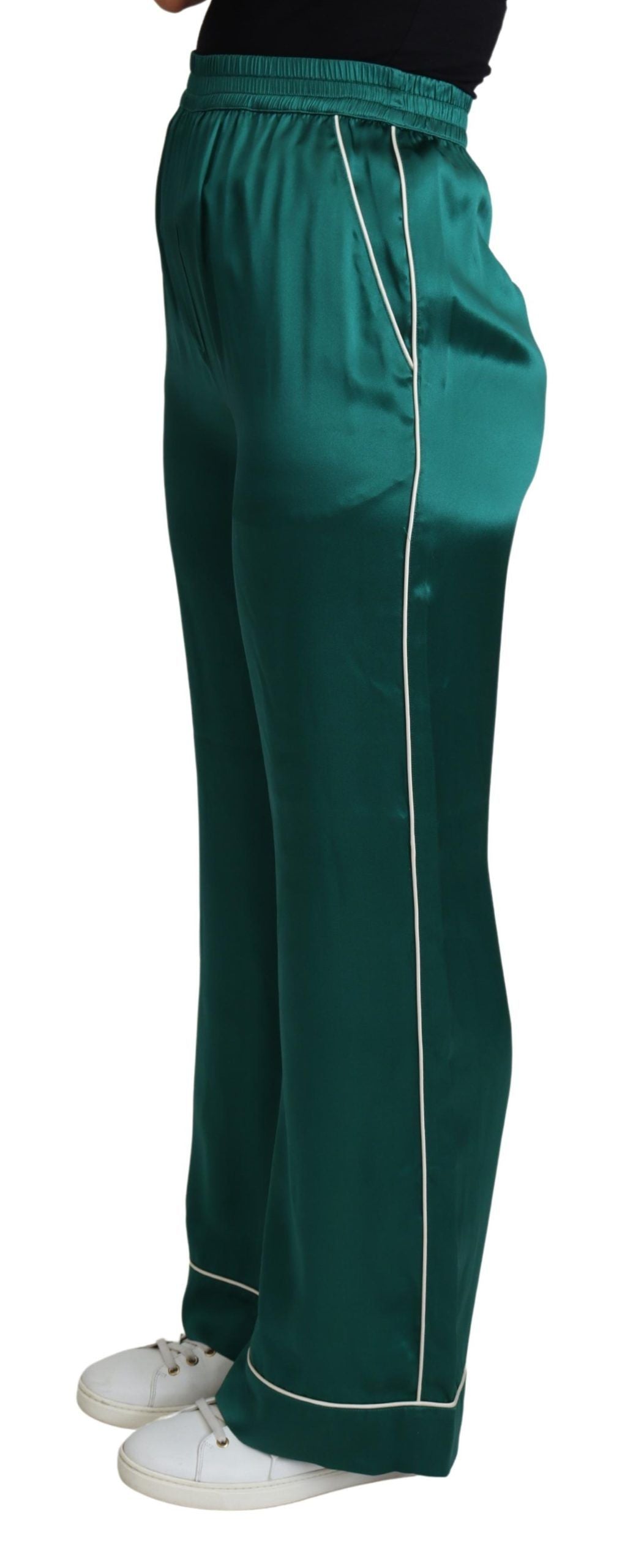 Dolce &amp; Gabbana Udsøgte Silke Pyjamasbukser i Lush Green