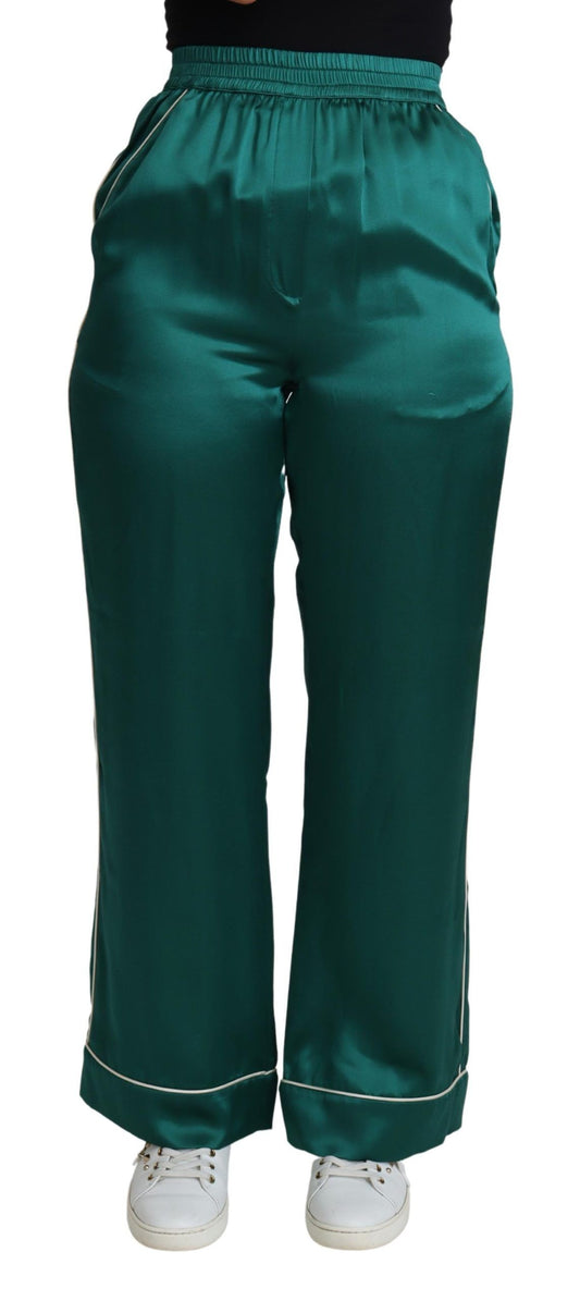 Dolce &amp; Gabbana Udsøgte Silke Pyjamasbukser i Lush Green