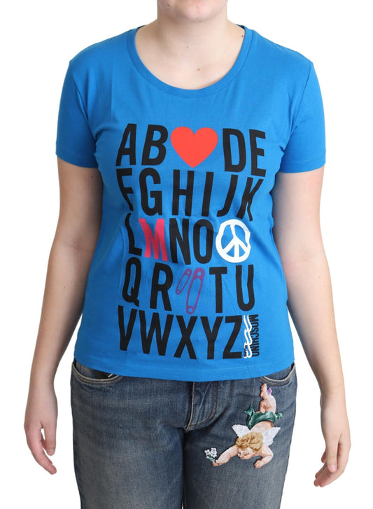 Moschino Chic Alphabet Bomuld T-shirt i blå