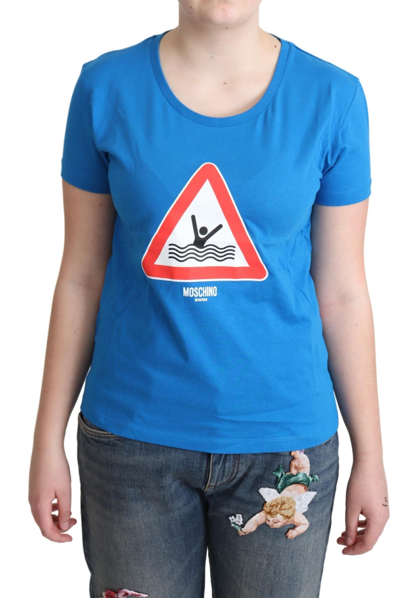 Moschino Chic Trekant Grafisk Bomuld T-shirt