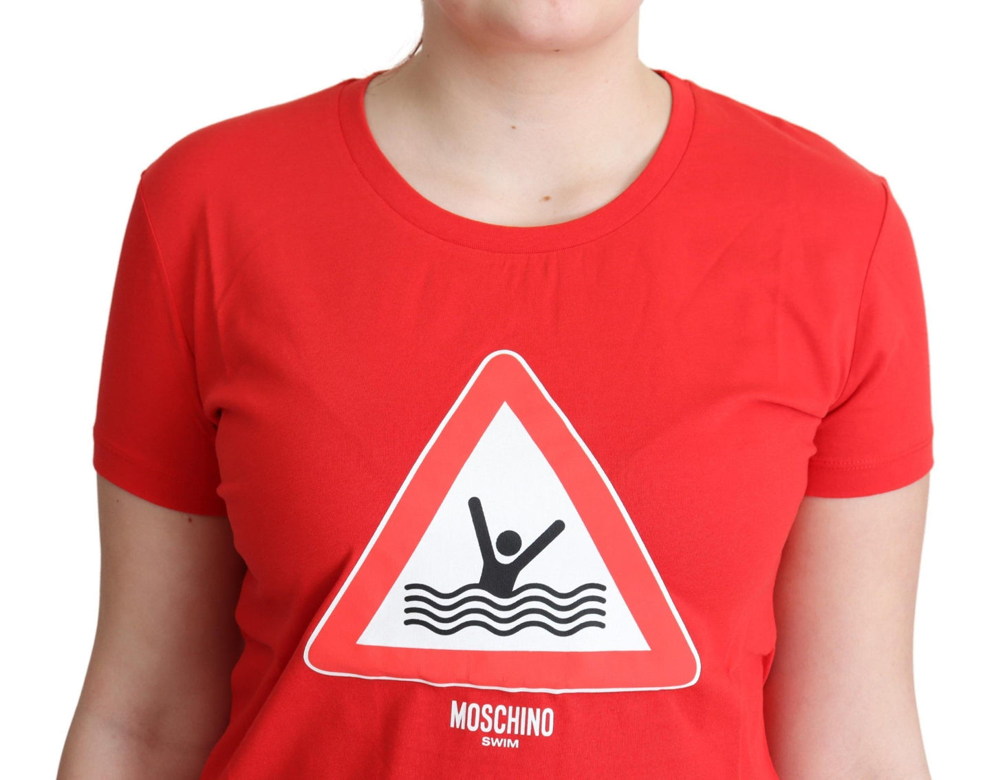 Moschino Chic rød grafisk bomuldst-shirt