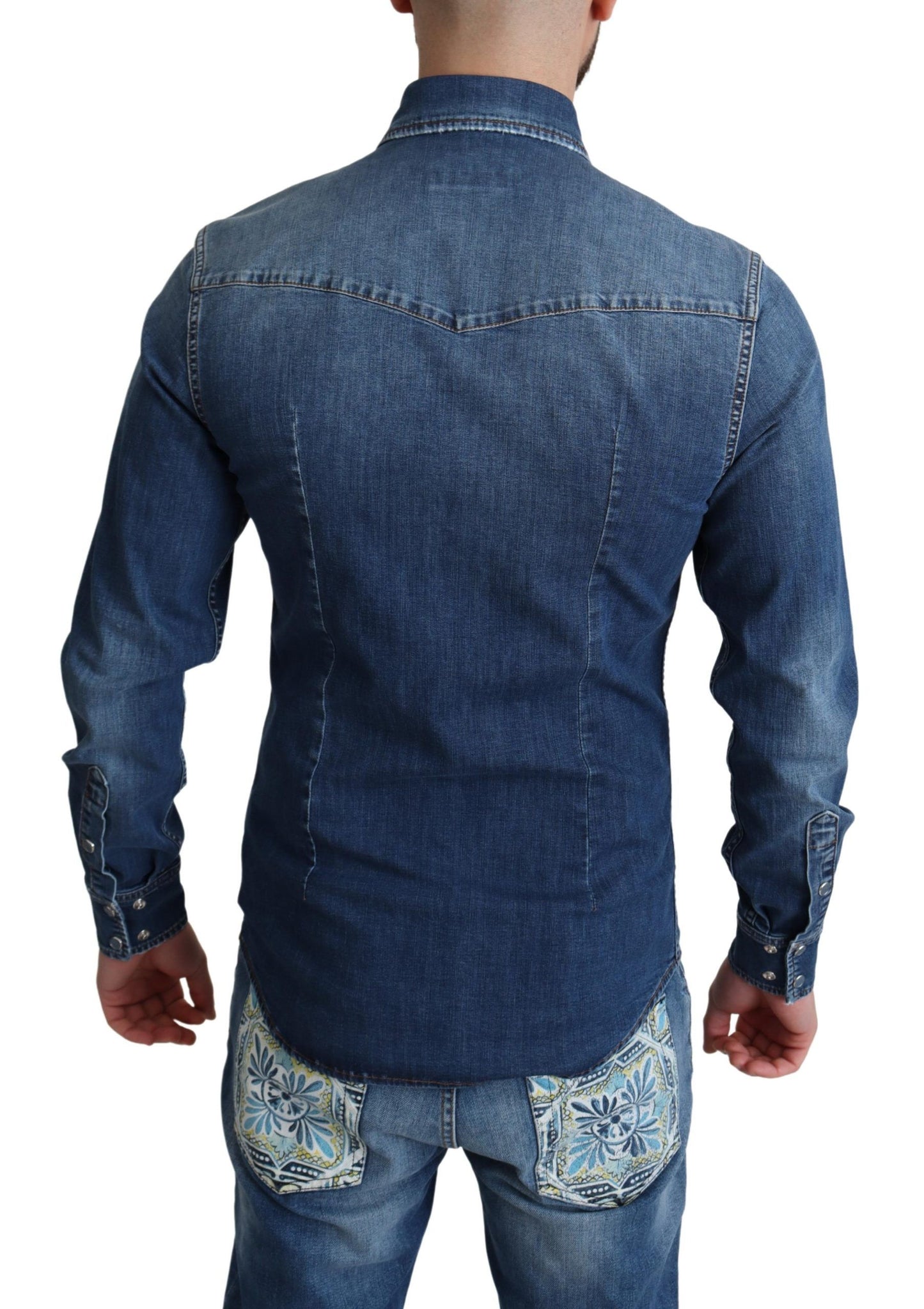 Dolce &amp; Gabbana Elegant denim langærmet fritidsskjorte