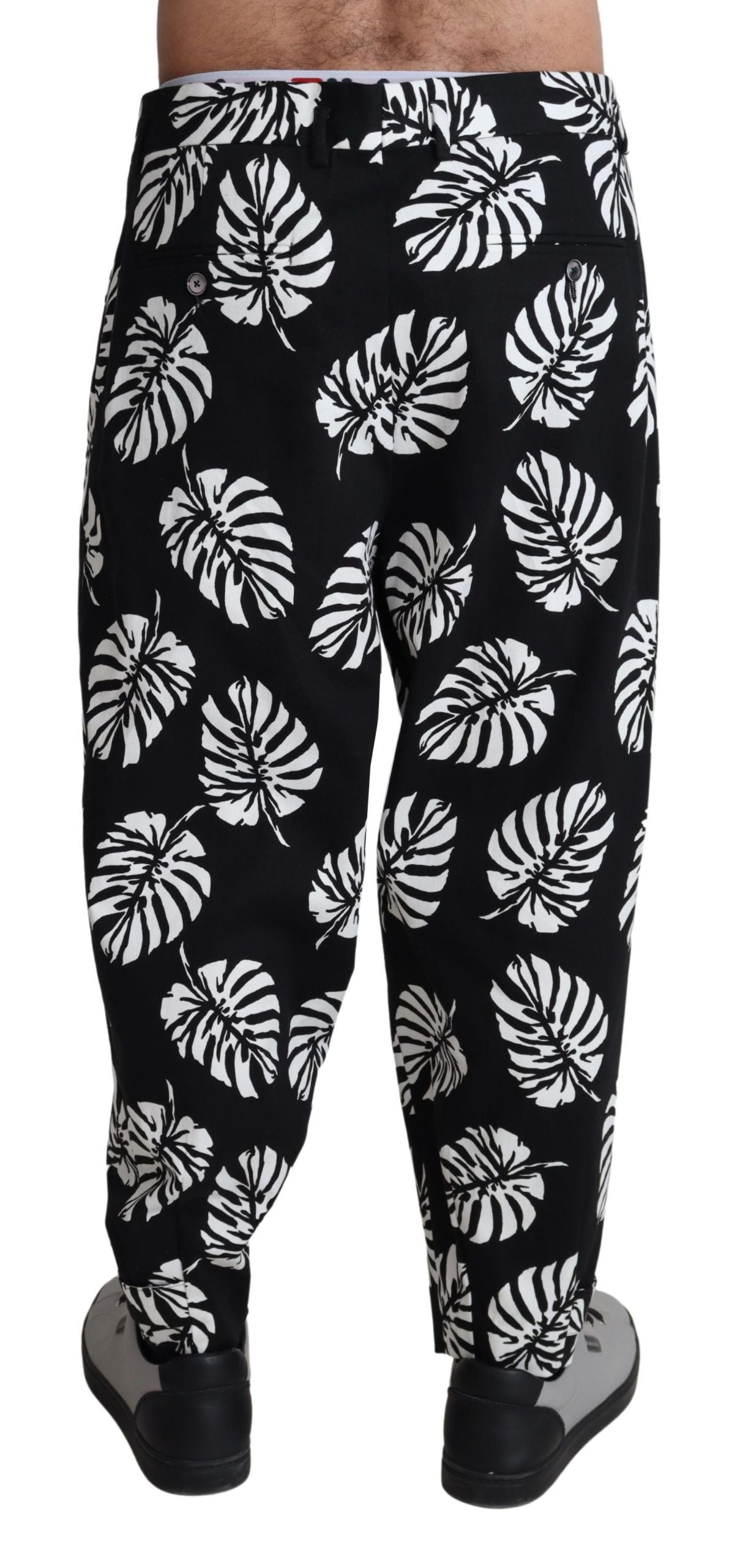 Dolce &amp; Gabbana Elegant Palm Leaf Print Bomuldsbukser