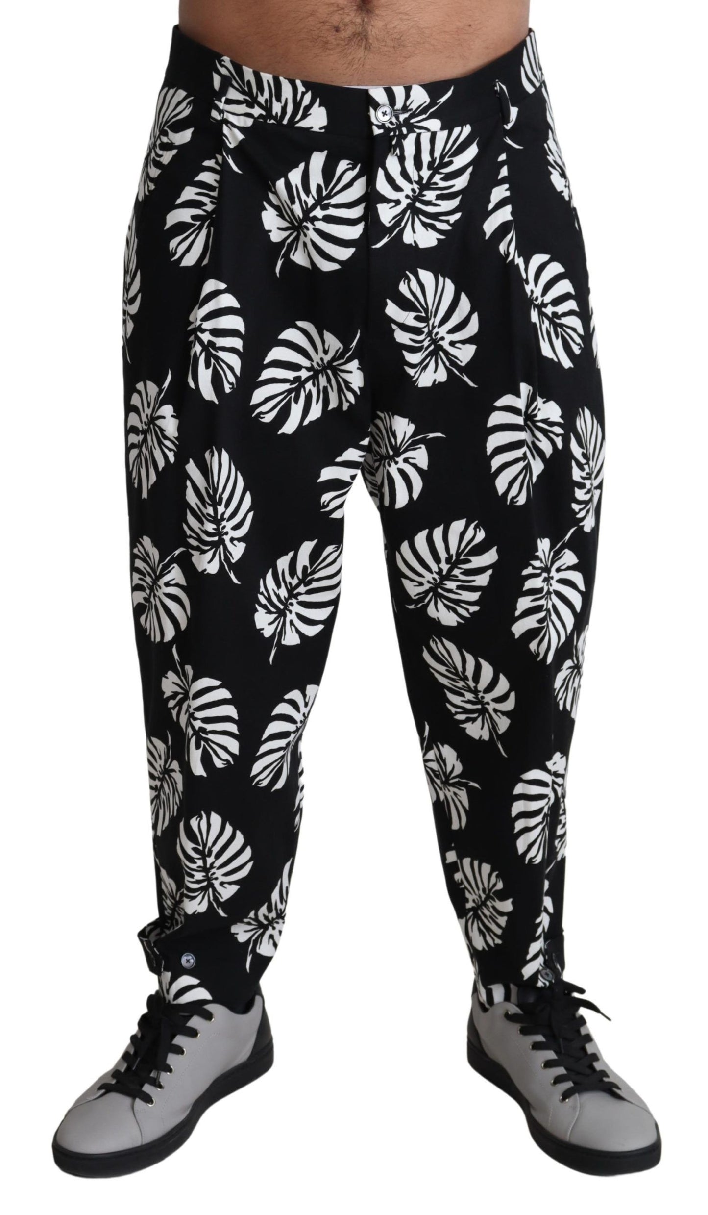 Dolce &amp; Gabbana Elegant Palm Leaf Print Bomuldsbukser