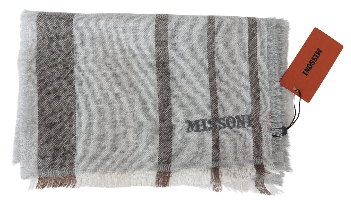 Missoni Multicolor Uldstribet Frynsetørklæde Unisex