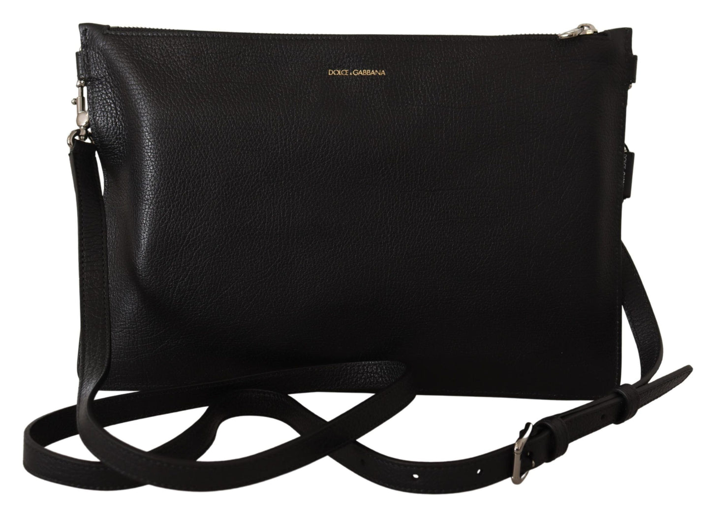 Dolce &amp; Gabbana Elegant sort læder Sling skuldertaske