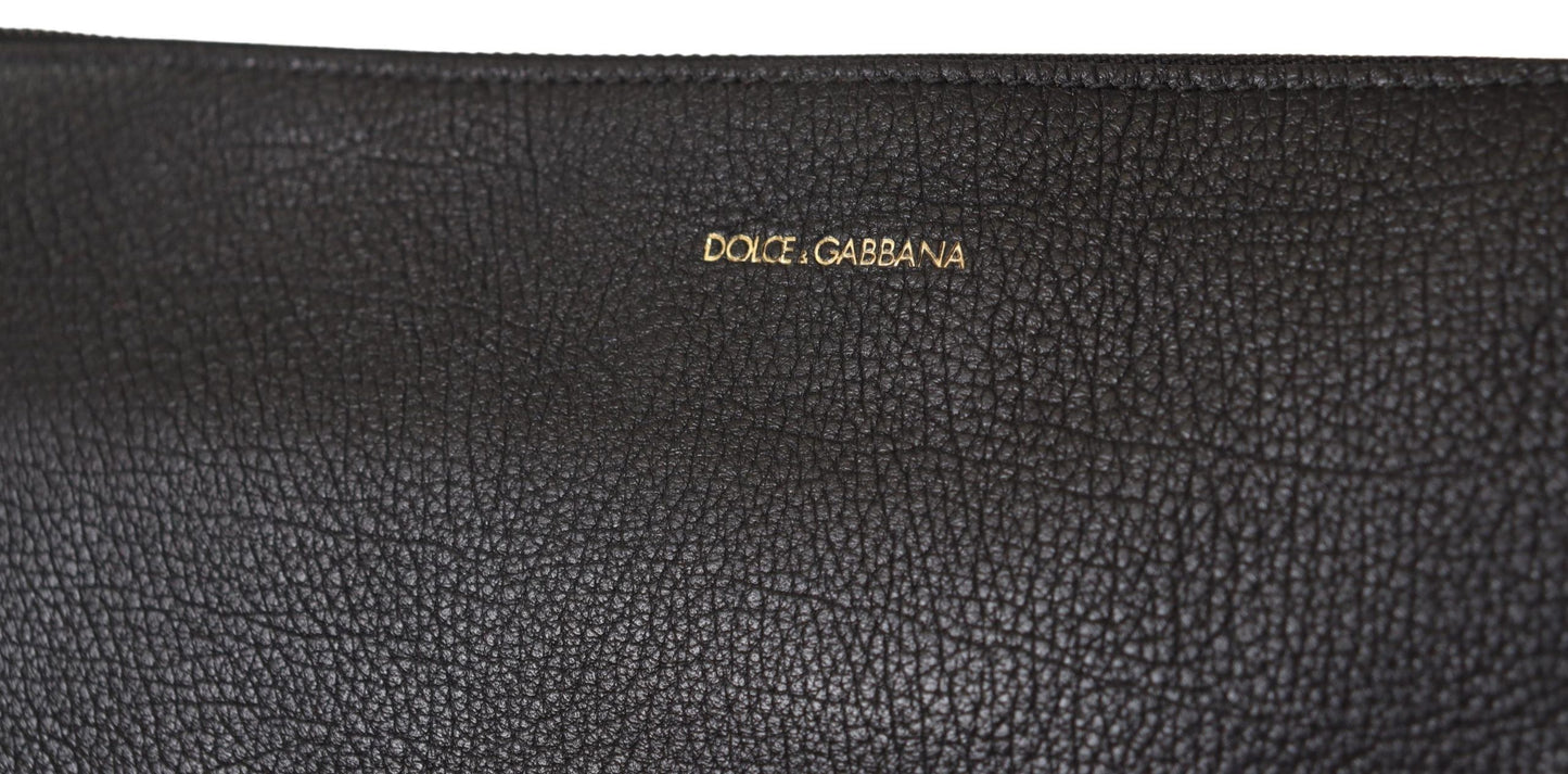 Dolce &amp; Gabbana Elegant sort læder Sling skuldertaske