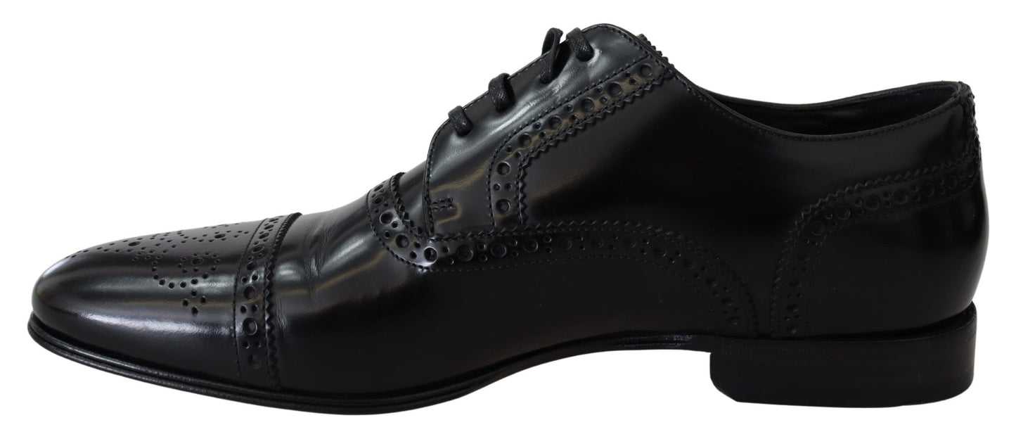 Dolce &amp; Gabbana Elegant sort læder formelle Derby sko