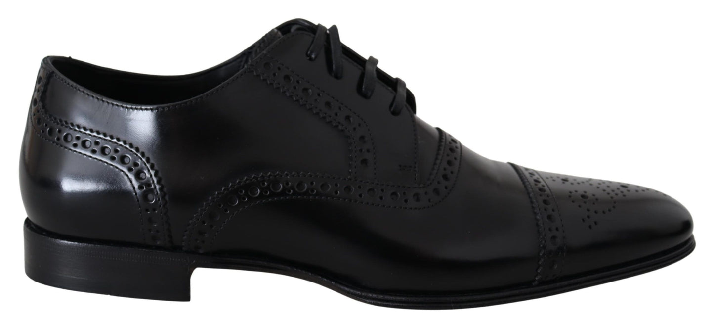 Dolce &amp; Gabbana Elegant sort læder formelle Derby sko