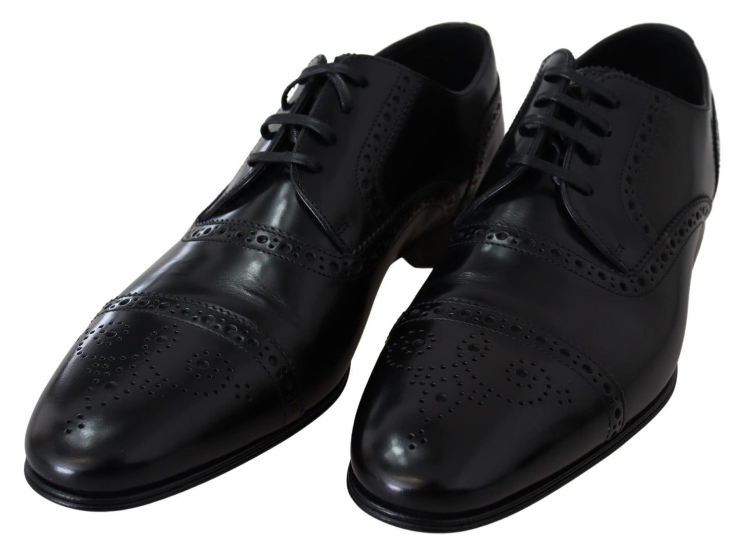 Dolce &amp; Gabbana Elegant sort læder formelle Derby sko