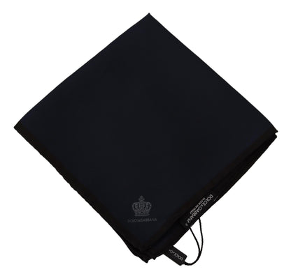 Dolce &amp; Gabbana Elegant Silk Black Pocket Square Lommetørklæde