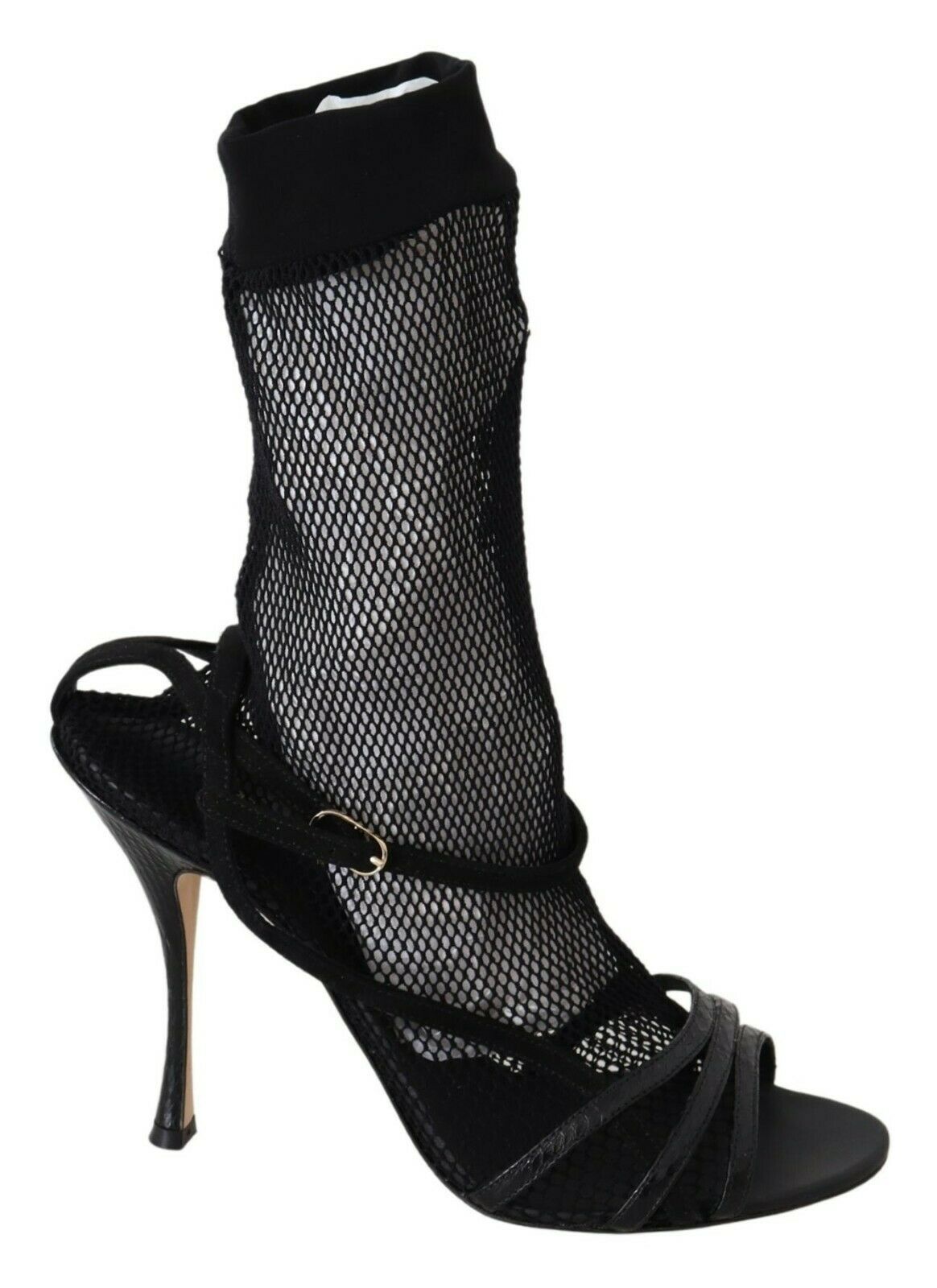 Dolce &amp; Gabbana Chic stiletto-sandaler i sort mesh