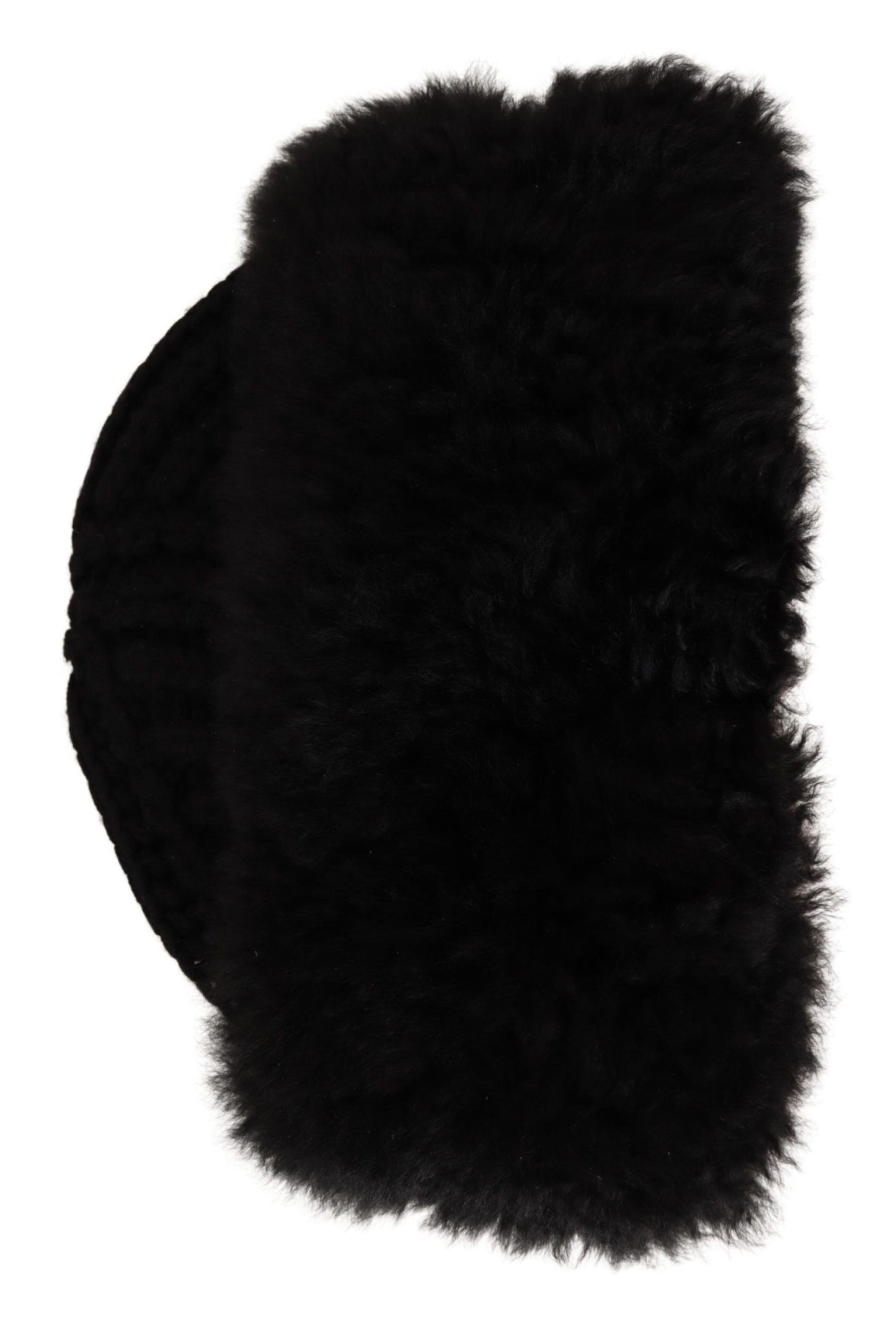 Dolce &amp; Gabbana Elegant Black Cashmere Alpaca Pelsbeanie