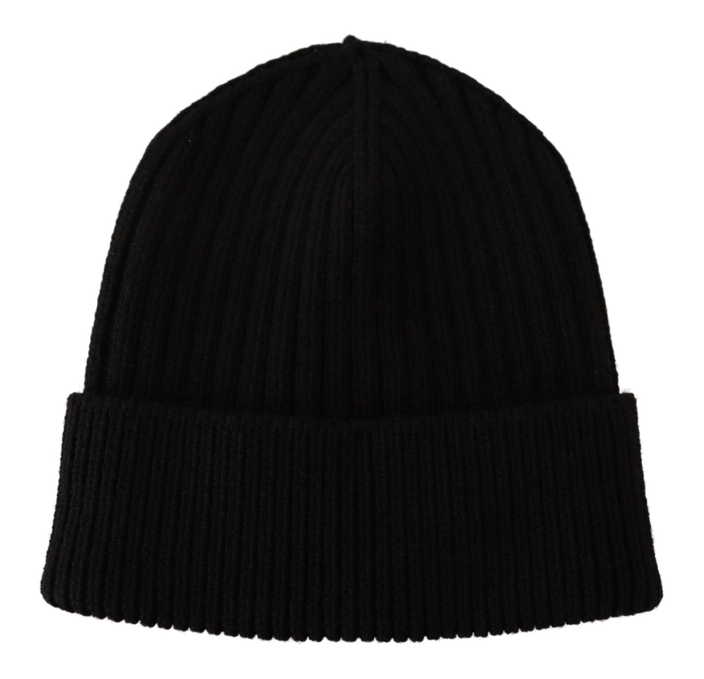 Dolce &amp; Gabbana Elegant Cable Knit Uld Beanie med Fleece Liner