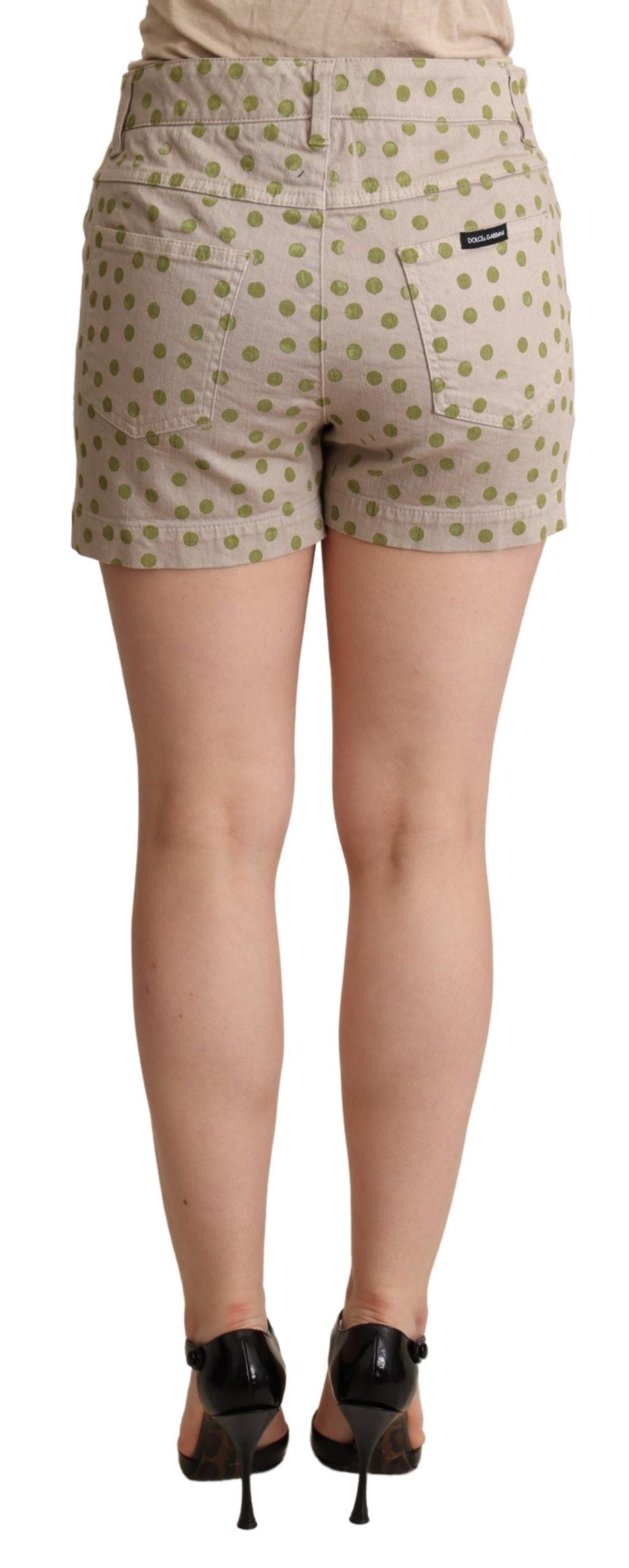 Dolce &amp; Gabbana Chic Polkaprikkede Shorts i Bomuld med Stretch