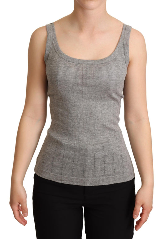 Dolce &amp; Gabbana Elegant Ærmeløs Grå Tanktop