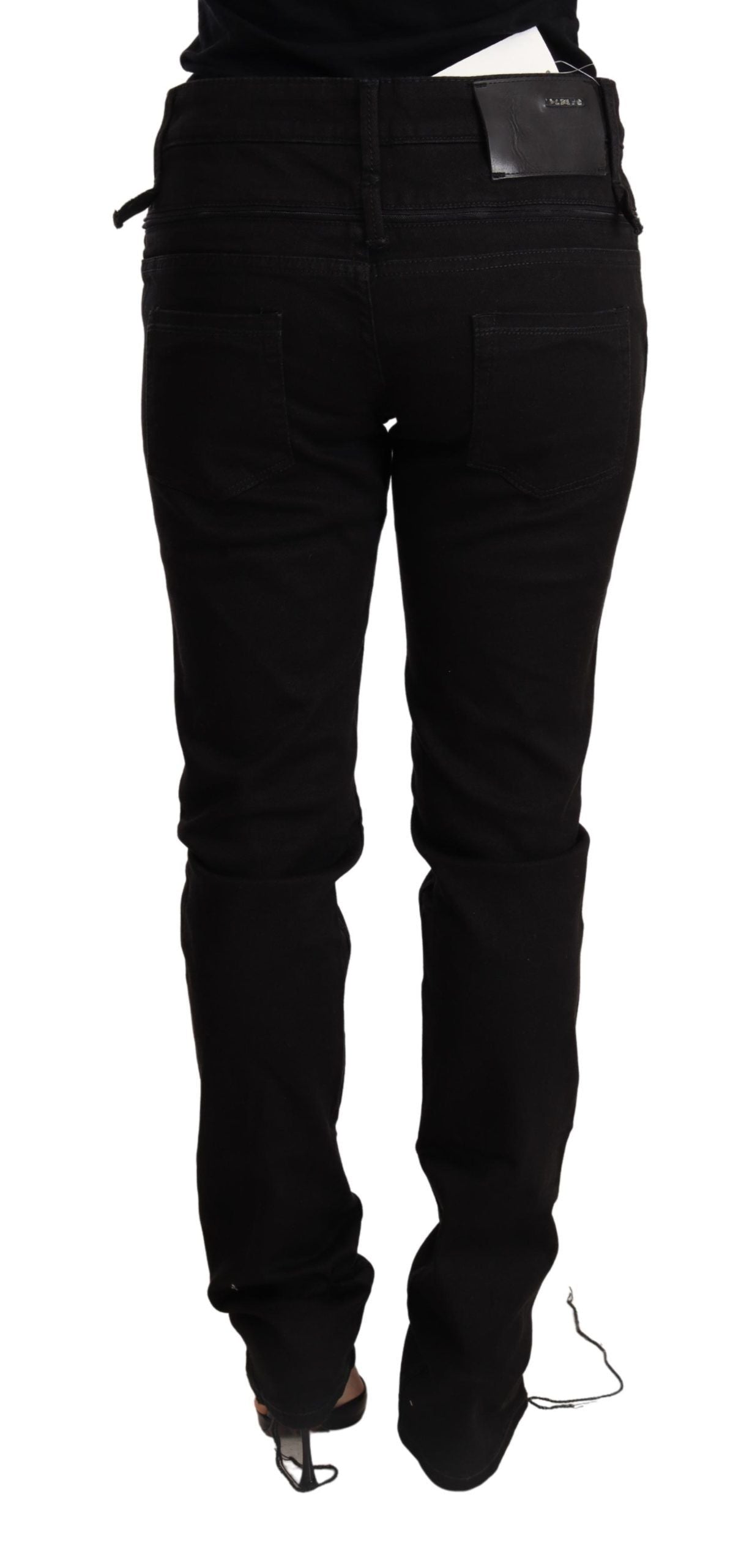 Acht Chic Skinny Black Denim med lav talje