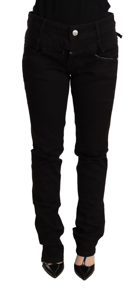 Acht Chic Skinny Black Denim med lav talje