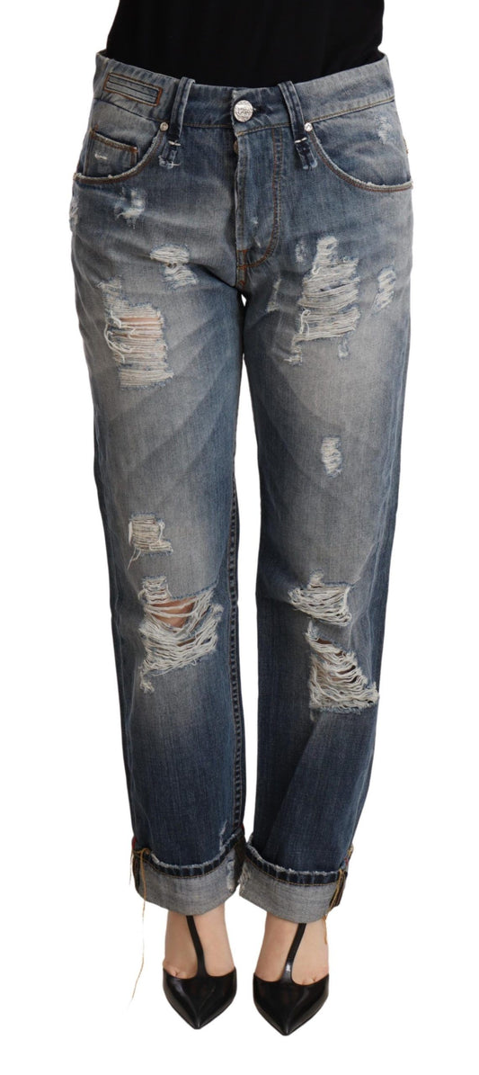 Acht Autentiske Mid Waist Baggy Denim Jeans