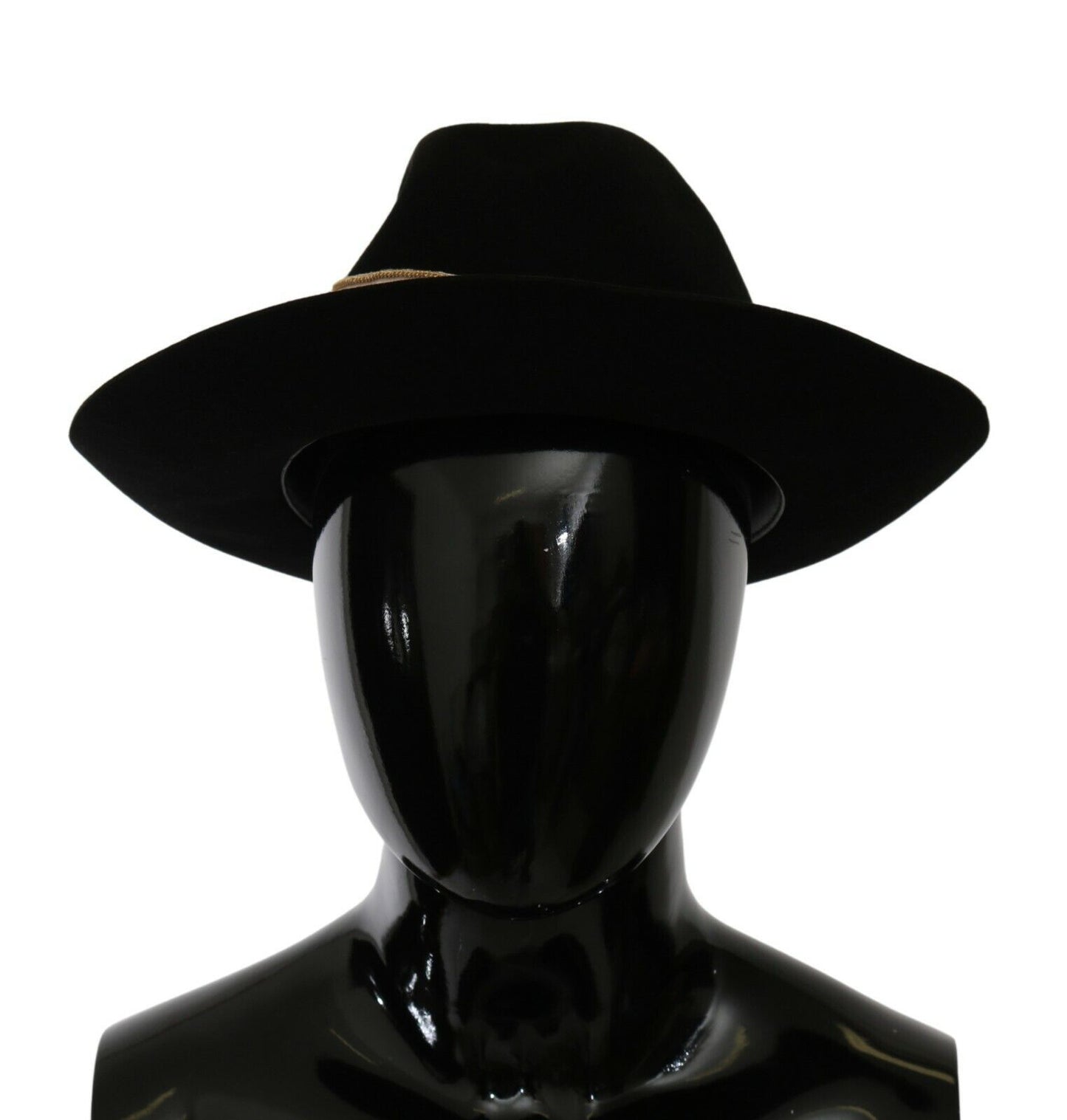 Dolce &amp; Gabbana Elegant Black Lapin Panama Hat med bred skygge