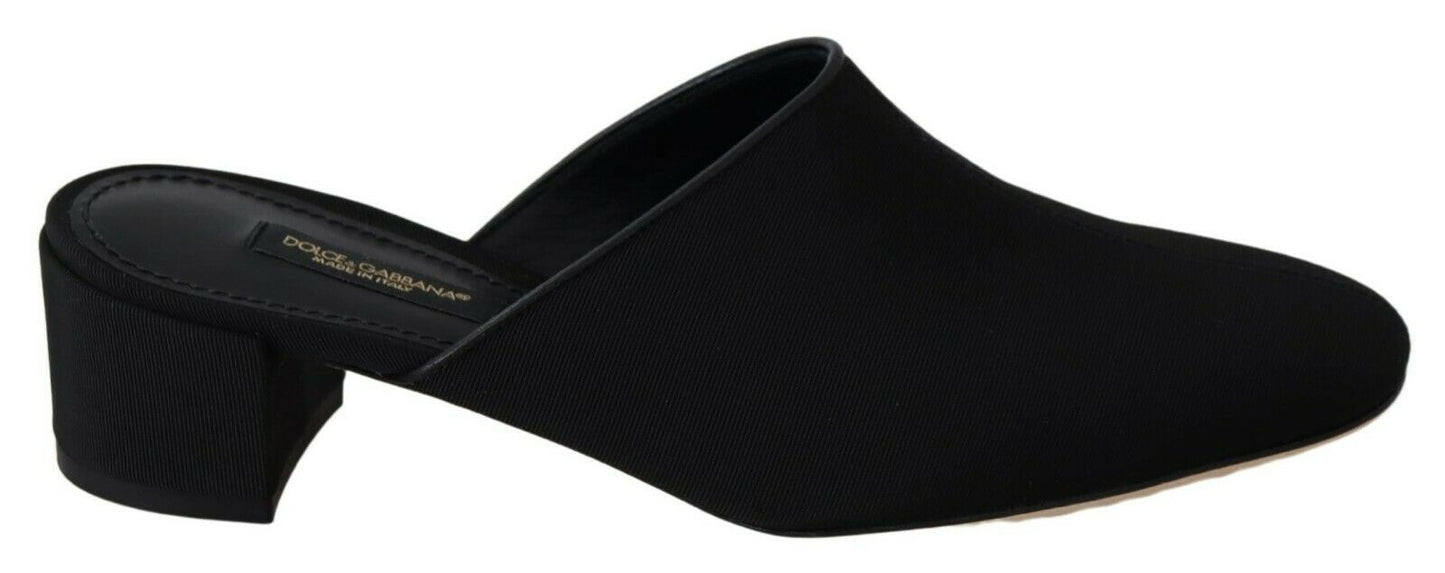 Dolce &amp; Gabbana Chic Sort Grosgrain Slide Sandaler