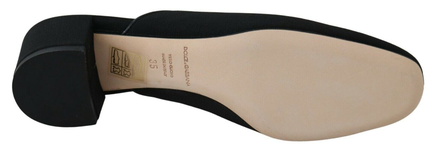 Dolce &amp; Gabbana Chic Sort Grosgrain Slide Sandaler