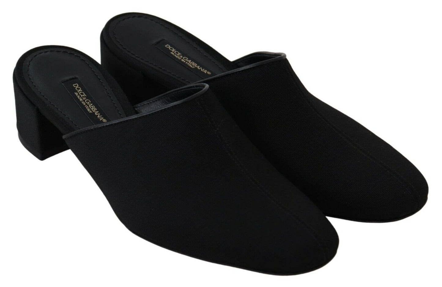 Dolce &amp; Gabbana Chic Sort Grosgrain Slide Sandaler